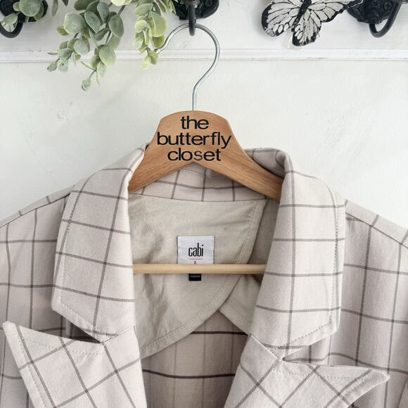 CAbi Windowpane Button Drawstring Jacket Large TS - Picture 3 of 4